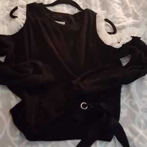 Cute bare shoulder couture sweater